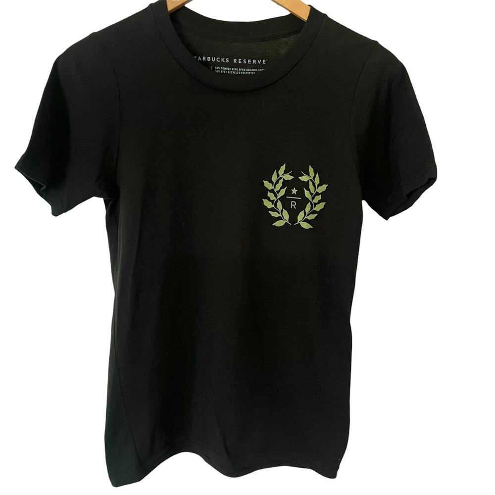 Starbucks Reserve Roastery Logo T-Shirt Black with Green Laurel Graphic Print XS